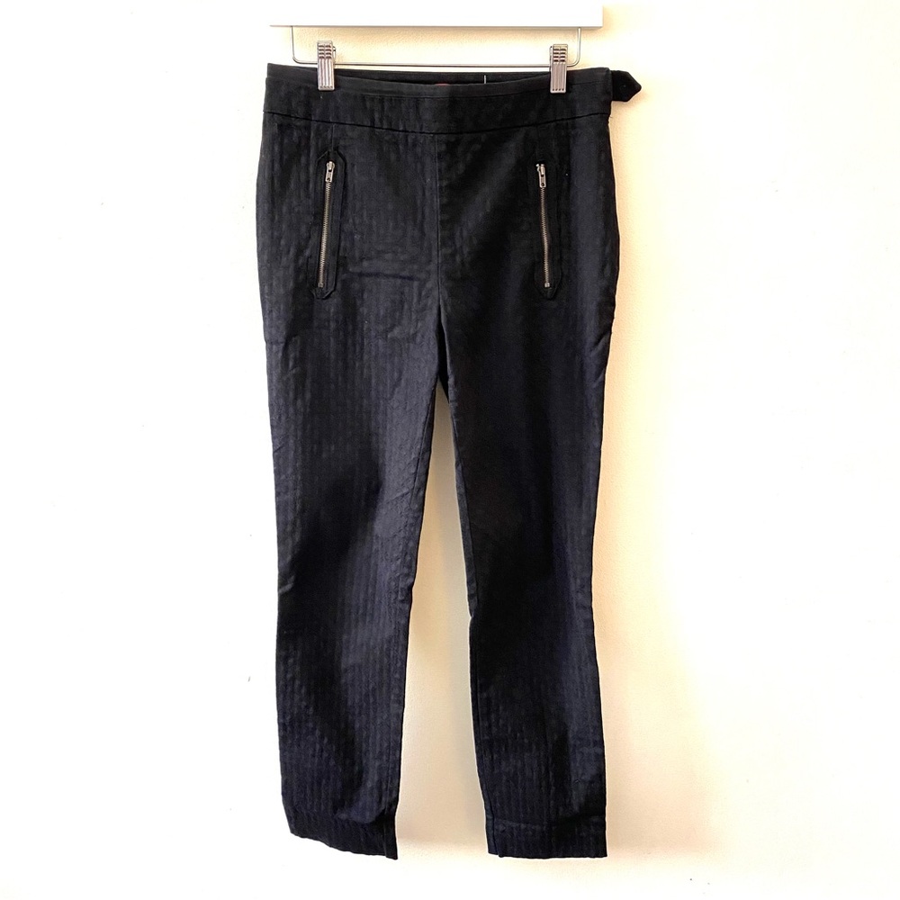 Anthropologie Cartonnier black textured skinny leg pants size 4